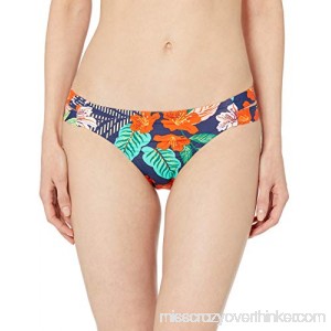 Hobie Women's Skimpy Hipster Bikini Swimsuit Bottom Navy Hibiscus Jungle B07H2DGQS4